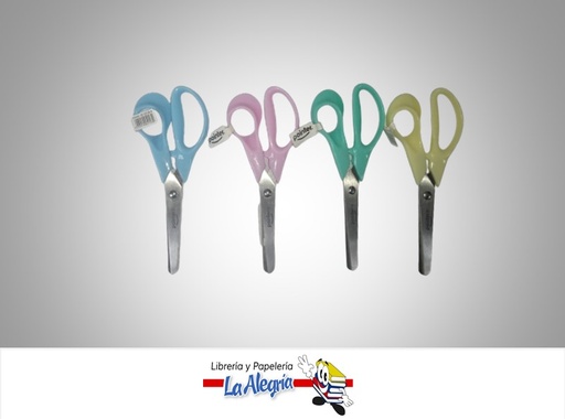[7453010051532] TIJERA ESCOLAR PUNTA ROMA SC221205; 5" COLORES PASTEL MARCA POINTER