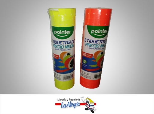 [7453010031350] ETIQUETA PRECIO SLC600C; 2X2CM COLORES NEON UND MARCA POINTER