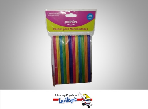 [7453038493475] PALETA MADERA 150MM MULTICOLOR PAQ 60UND ST60CO1 MARCA POINTER