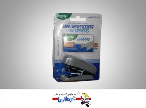 [7453038419291] ENGRAPADORA MINI 26/6 ST712 20 HOJAS CON CAJA DE GRAPAS 640PZA MARCA POINTER