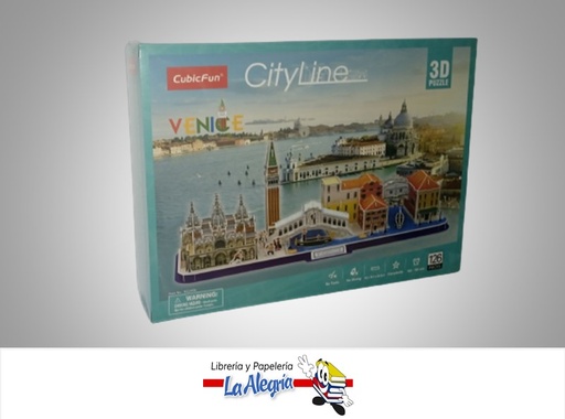 [6944588202699] ROMPECABEZA 3D VENECIA CITY LINE 126 PZA MARCA CUBICFUN