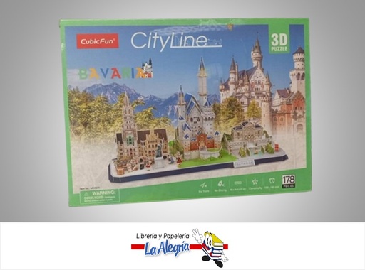 [6944588202675] ROMPECABEZA 3D BAVARIA CITY LINE 178 PZA MARCA CUBICFUN