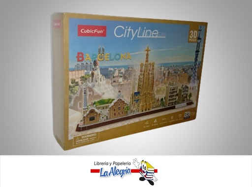 [6944588202569] ROMPECABEZA 3D BARCELONA CITY LINE 186 PZA MARCA CUBICFUN
