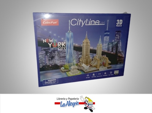 [6944588202552] ROMPECABEZA 3D NEW YORK CITY LINE 123 PZA MARCA CUBICFUN