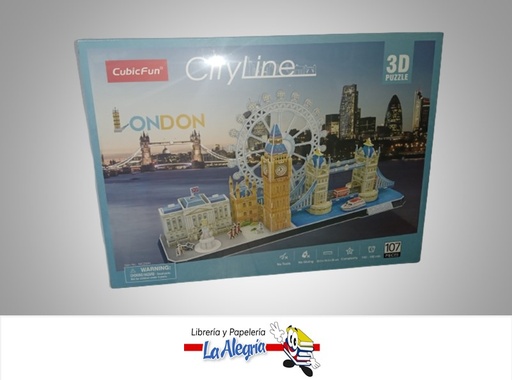 [6944588202538] ROMPECABEZA 3D LONDON CITY LINE 123 PZA MARCA CUBICFUN