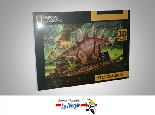 [6944588200541] ROMPECABEZA 3D STEGOSAURUS NATGEO 62 PZA MARCA CUBICFUN