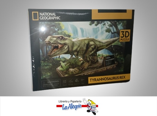 [6944588210519] ROMPECABEZA 3D TYRANNOSAURUS REX NATGEO 52 PZA MARCA CUBICFUN