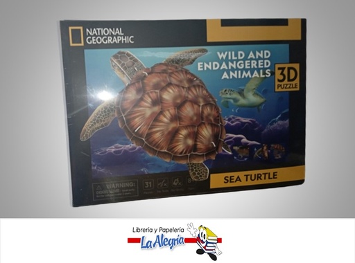 [6944588210809] ROMPECABEZA 3D SEA TURTLE NATGEO 31 PZA MARCA CUBICFUN