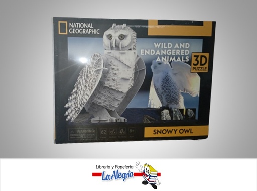 [6944588210793] ROMPECABEZA 3D SNOWY OWL NATGEO 62 PZA MARCA CUBICFUN
