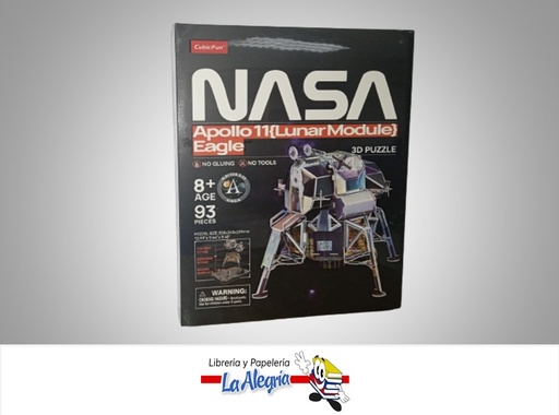 [6944588210588] ROMPECABEZA 3D APOLLO 11 LUNAR MODULE EAGLE NASA 93 PZA MARCA CUBICFUN
