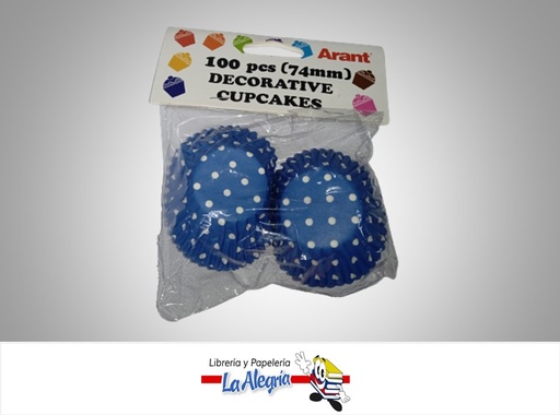 [7687435481050] CAPACILLO CON DISENO 100 PZ AZUL PUNTOS MARCA ARANT