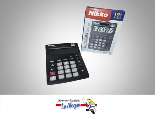 [7453078535852] CALCULADORA DE ESCRITORIO CL66812; 12 DIGITOS MARCA NIKKO