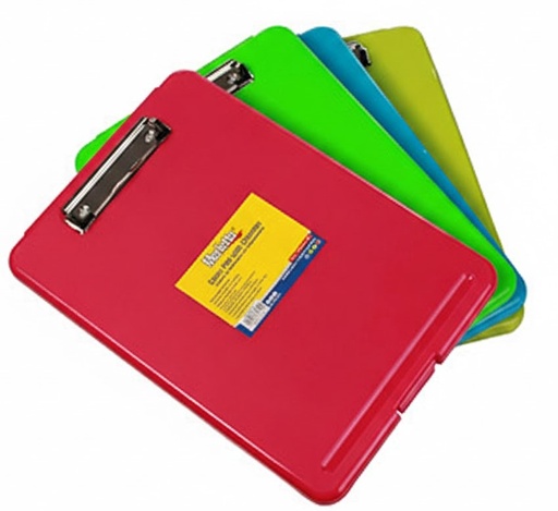 [7450008857404] TABLA DE CHEQUEO PLASTICA CON TAPA A4 COLORES NEON MARCA MERLETTO