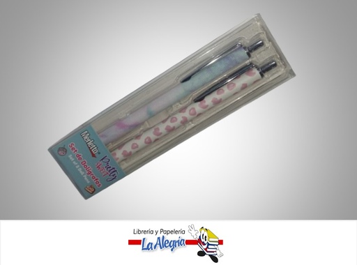 [7450119199073] BOLIGRAFO PRETTY SWEET 7808513397 PUNTA REDONDA SET DE 2 PZA MARCA MERLETTO