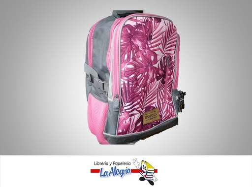 [7591525165655] MORRAL PORTA LAPTOP ELITE 23L TROPICAL E001723L ROSA/GRIS  MARCA EXODUS