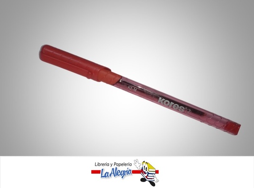 [9023800372314] BOLIGRAFO CON TAPA SOFTGRIP TRANSPARENTE K2 MEDIO ROJO UND MARCA KORES