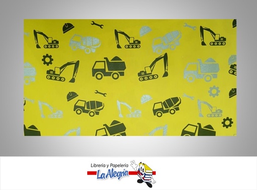 [PRP0100] PAPEL DE REGALO CAMION AMARILLO 66X46 CM MARCA PAPURRI