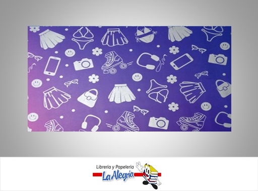 [PRP0109] PAPEL DE REGALO FASHION 66X46 CM FUCSIA/MORADO UND MARCA PAPURRI