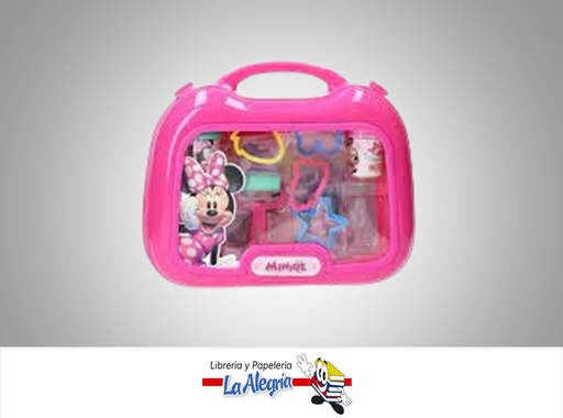 [7850716100142] SET PLASTILINA CON MOLDE 4 COLORES MALETA MINNIE  MARCA ROSY