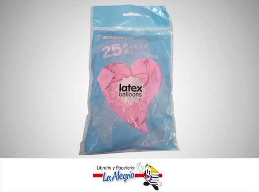 [GL1225061] GLOBO R12" LATEX MATTE ROSADO PAQ DE 25 UND MARCA S/M