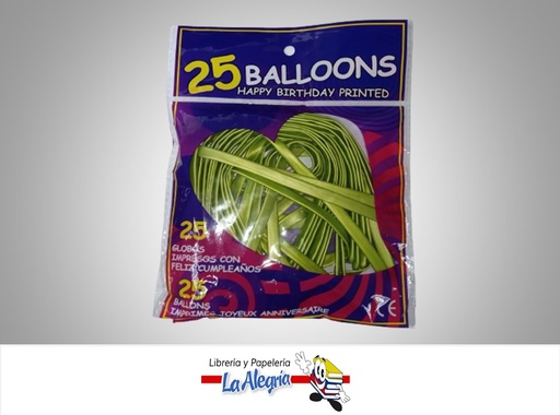 [GMF25065] GLOBO MIL FIGURAS METALIZADO VERDE CLARO 25 UND MARCA S/M