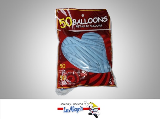 [GMFP5010] GLOBO MIL FIGURAS PASTEL AZUL PAQ DE 50 UND MARCA S/M