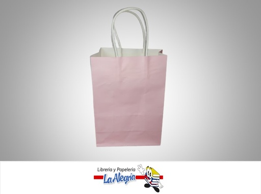 [BU17X12X761] BOLSA DE REGALO KRAFT 17X12X7CM CM ROSADO MARCA S/M