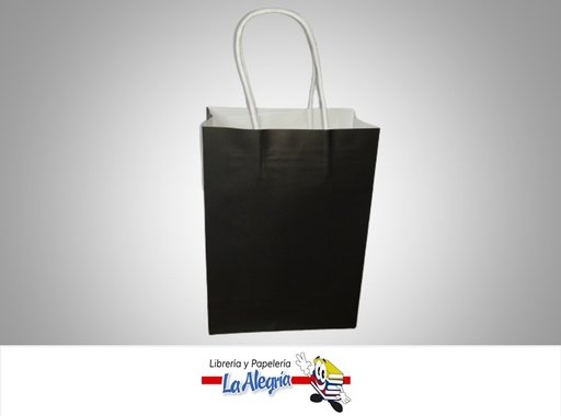 [BU17X12X746] BOLSA DE REGALO KRAFT 17X12X7CM CM NEGRO MARCA S/M