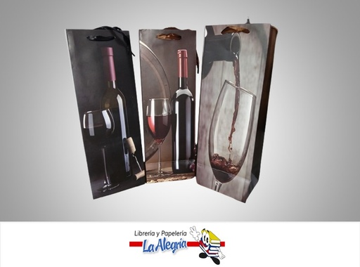 [6978022930015] BOLSA DE REGALO BOTELLA EF-2293J-2; 12X35X8 CM ESTAMPADO MARCA S/M