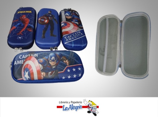 [CARTU25] CARTUCHERA CON BOLSILLO MARVEL 21.5 X 8 CM MARCA S/M