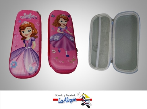 [CARTU26] CARTUCHERA CON BOLSILLO SOFIA 21.5 X 8 CM  MARCA S/M