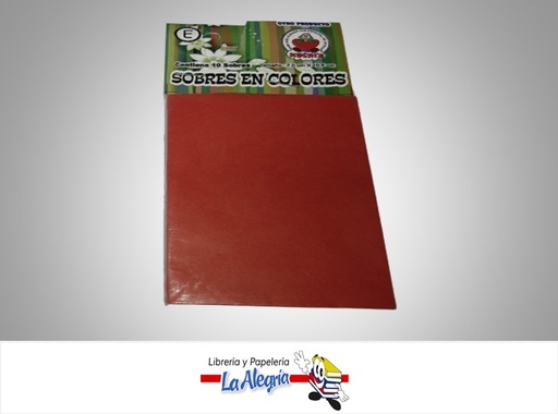 [SOBE10] SOBRE E 10X7 CM ROJO UND MARCA CROMO DISEÑOS