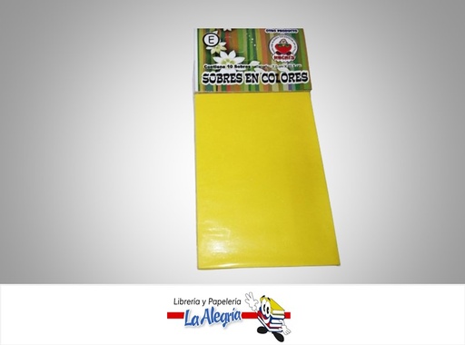 [SOBE13] SOBRE E 10X7 CM AMARILLO UND MARCA CROMO DISEÑOS