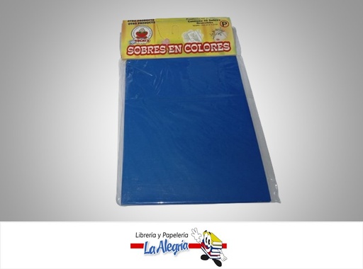 [SOBP01] SOBRE P 14X11 CM AZUL UND MARCA CROMO DISEÑOS