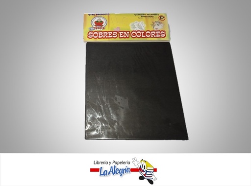 [SOBP99] SOBRE P 14X11 CM NEGRO UND MARCA CROMO DISEÑOS