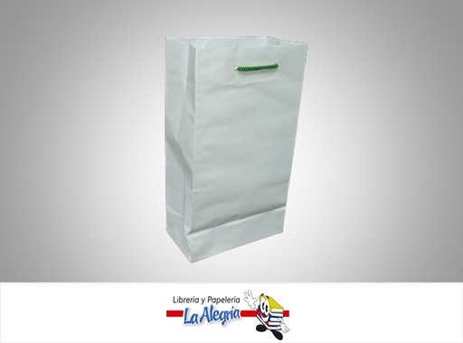 [BU10001] BOLSA DE REGALO KRAFT 14 X 25 CM BLANCA MARCA CROMO DISEÑOS