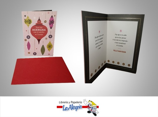 [009200269965] TARJETA DE REGALO DORADA BAMBALINA CON ROSADO TENER UNA HERMANA MARCA HALLMARK