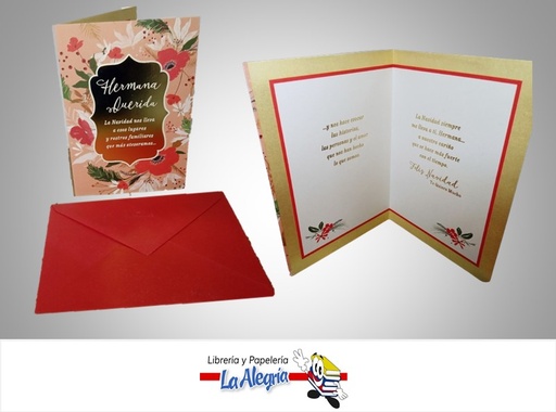 [009200268975] TARJETA DE REGALO HERMANA QUERIDA NAVIDAD MARCA HALLMARK