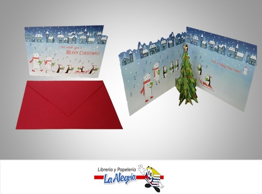 [009200780101] TARJETA DE REGALO DE NAVIDAD PINGUINO 3D MARCA HALLMARK