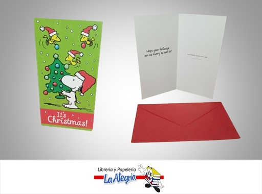 [SNOPY01] TARJETA DE REGALO FELIZ NAVIDAD SNOPY Y BIRD UND MARCA HALLMARK
