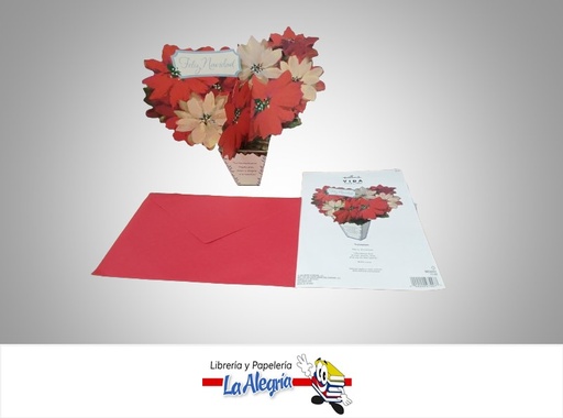 [009200275577] TARJETA DE REGALO FLORES FELIZ NAVIDAD MATERO 3D MARCA HALLMARK
