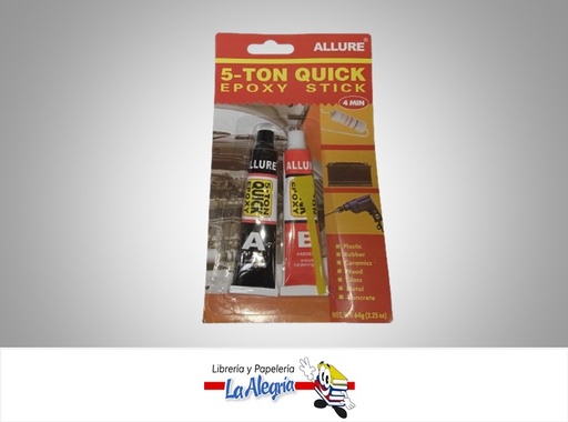 [5896478102026] EPOXY DOS PARTES 5 TONELADAS PEGAMENTO UNIVERSAL 64G MARCA ALLURE