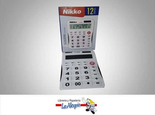[7453038434522] CALCULADORA DE ESCRITORIO CL8835B; 12 DIGITOS MARCA NIKKO