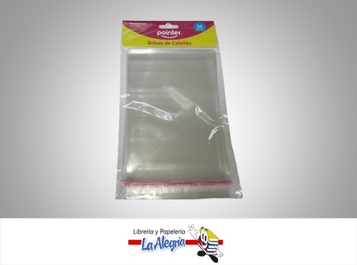 [7453010014513] BOLSAS CELOFÁN ADHESIVAS 16X12CM PAQ 50 UND MARCA POINTER