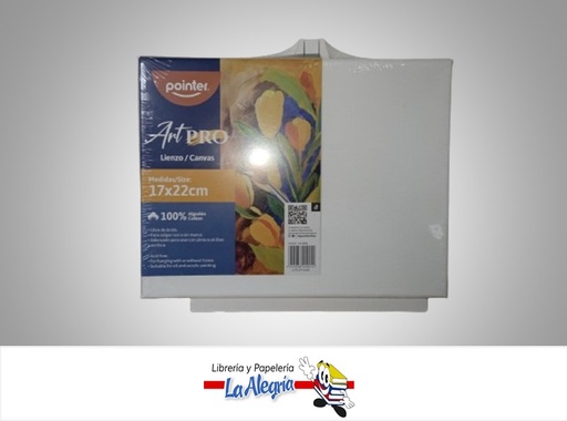 [7453038429214] LIENZO Y CABALLETE ARTPRO 17X22CM BLANCO MARCA POINTER
