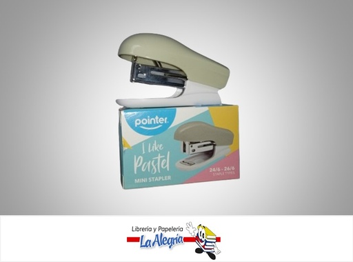 [7453010045203] ENGRAPADORA MINI 24/6 ST2357 12 HOJAS PASTEL MARCA POINTER