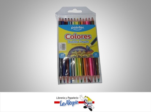 [7453010000264] LAPICES DE COLORES DOBLE PUNTA CP787B12; 12 UND 24 COLORES MARCA POINTER