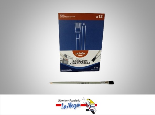 [7453038498371] LAPIZ BORRADOR CON ESCOBILLA EPB12;  UND MARCA POINTER