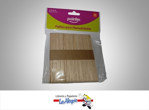[7453038449939] PALETA MADERA 114X10MM NATURAL PAQ 50UN MARCA POINTER
