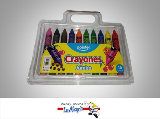 [7453038454636] CREYON CERA JUMBO CY45001 10 COLORES MARCA POINTER
